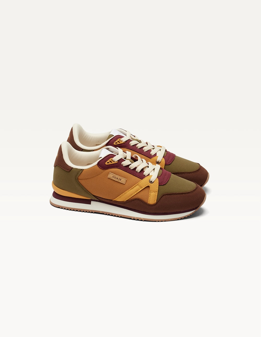 Baskets Basses André - Chocolat Kaki Clair Moutarde - Homme