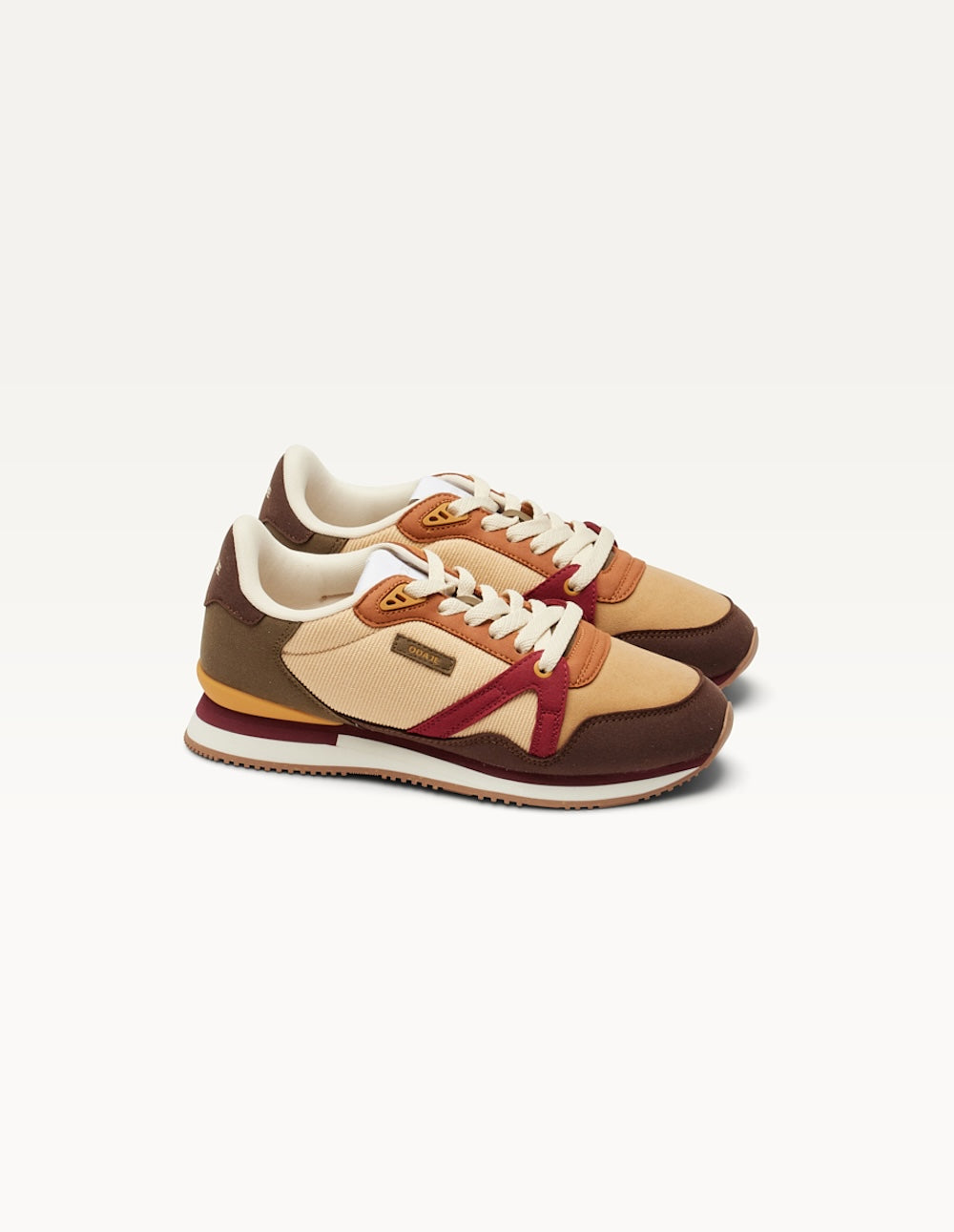 Baskets Basses Andrée - Marron Beige Bordeaux - Femme