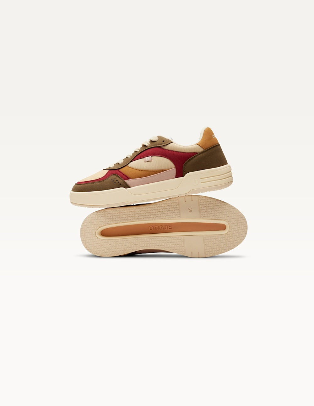 Baskets Basses Axelle - Kaki Bordeaux Crème - Femme