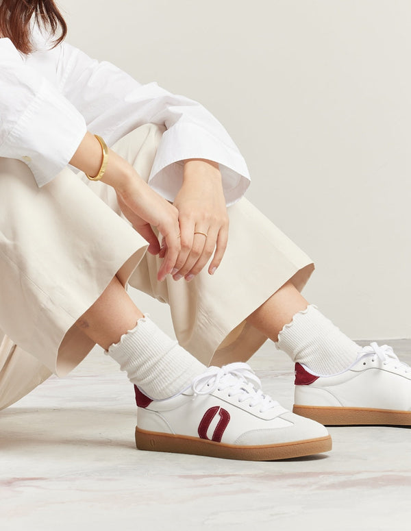 Baskets Basses Lucia - Blanc Bordeaux - Femme