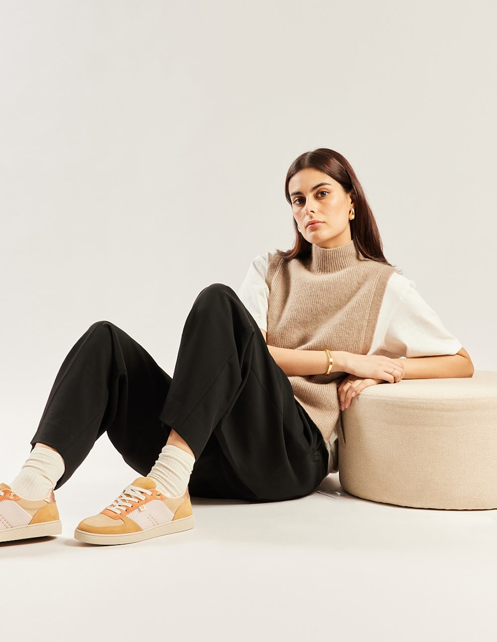 Baskets Basses Marie - Beige Crème Pêche - Femme