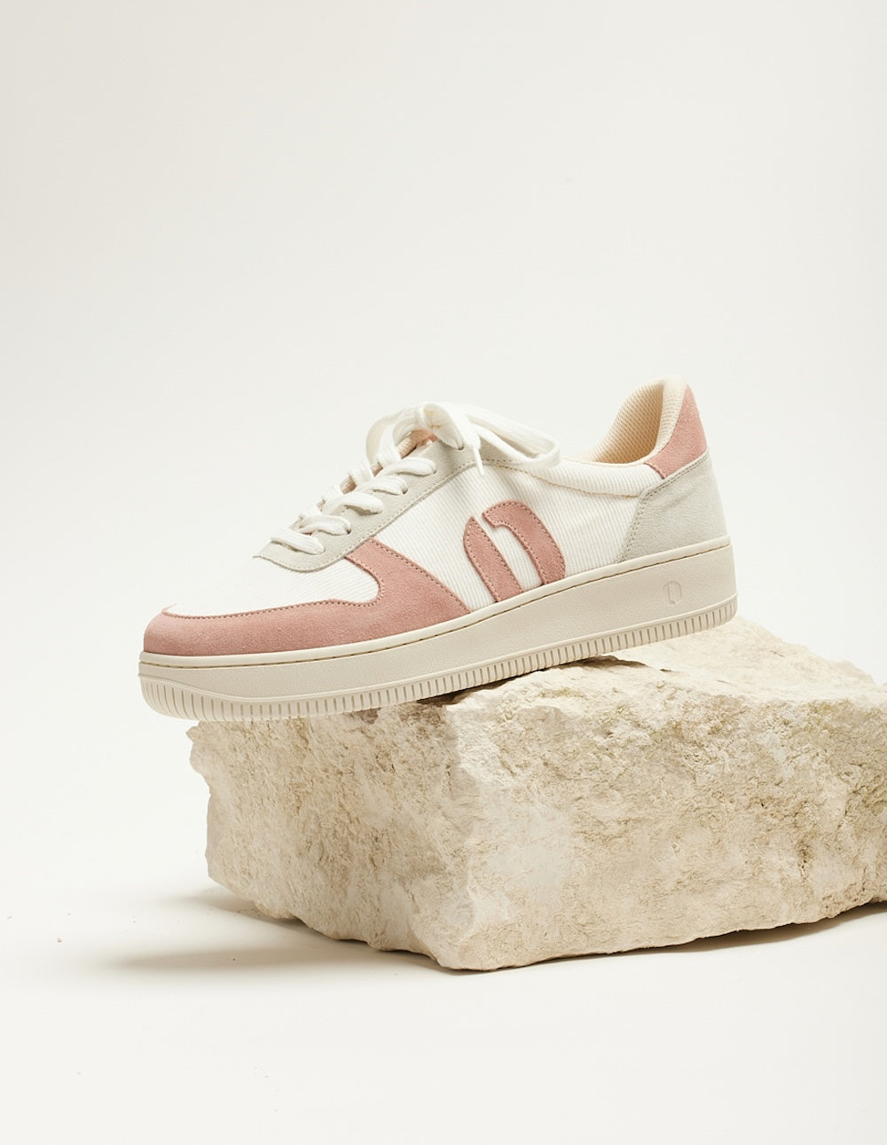 Baskets Basses Marilou - Rose Clair Blanc Gris Clair - Femme