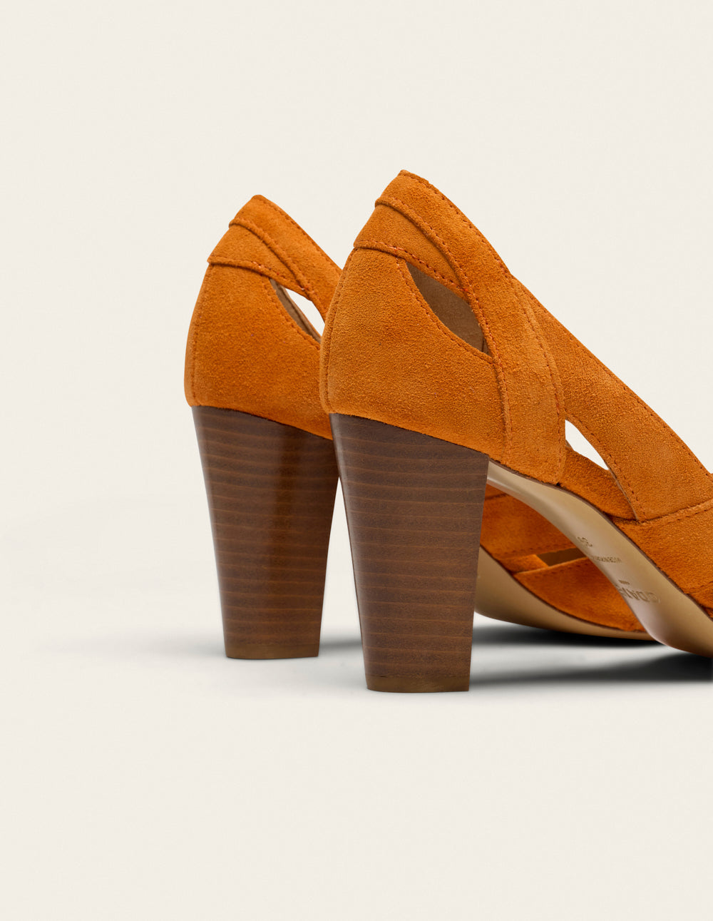 Sandales à talons Clémentine H - Suède orange