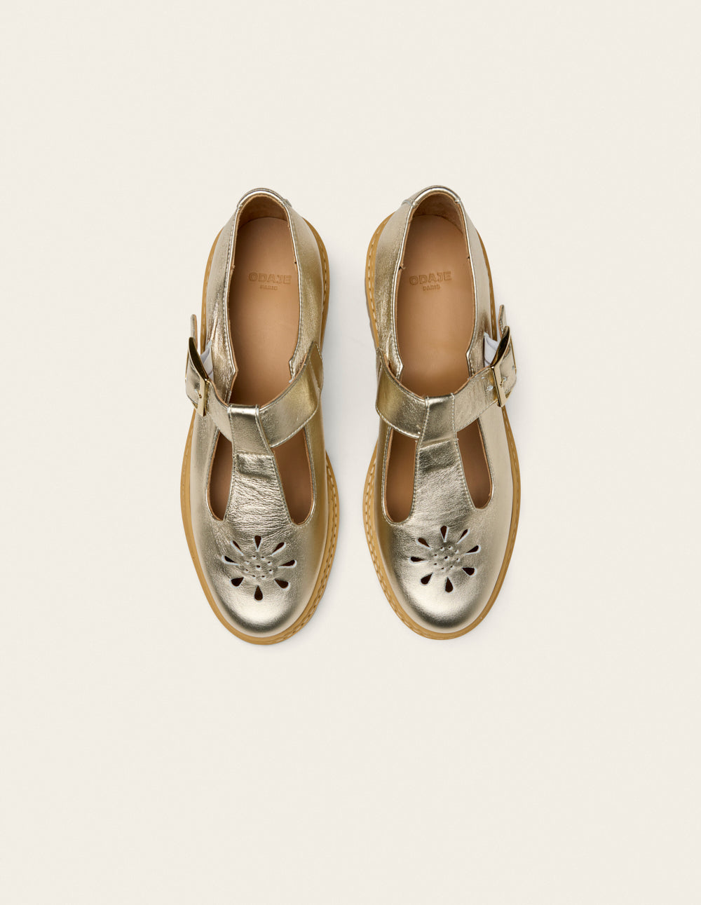Derbies Romane Ajourée - Cuir doré