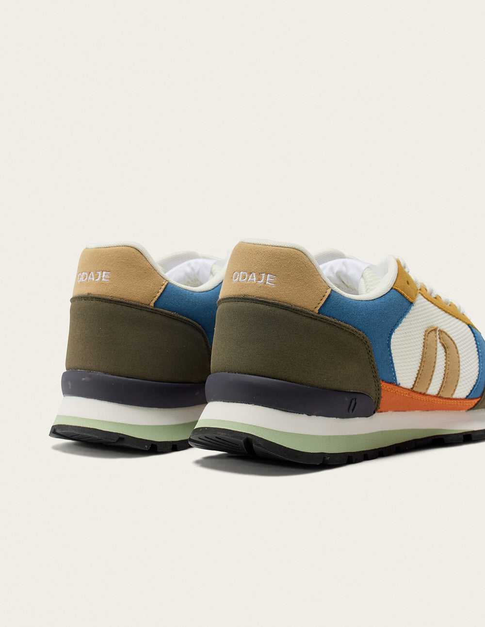 Baskets Basses Adrien - Kaki Blanc Moutarde