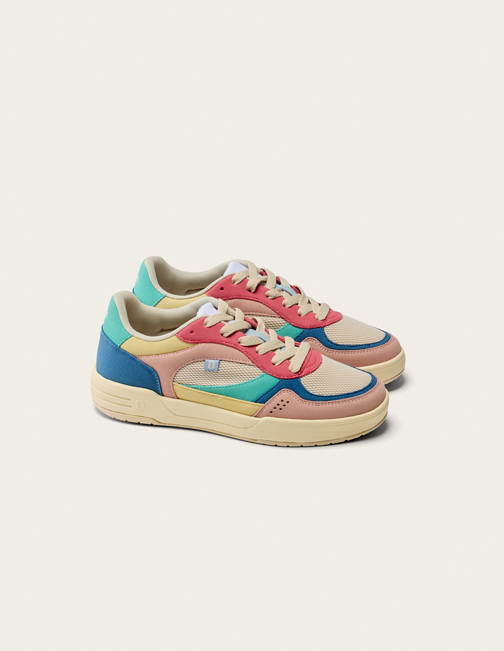 Baskets Basses Axelle - Rose Clair Bleu Beige - Femme
