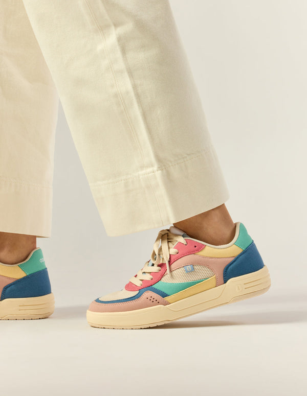 Baskets Basses Axelle - Rose Clair Bleu Beige - Femme