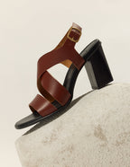 Sandales À Talons Dasun - Cuir Acajou - Femme