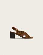 Sandales À Talons Dea - Suède Léopard