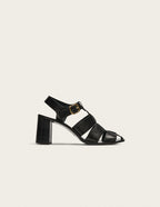 Sandales À Talons Flango - Cuir Noir - Femme