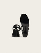 Sandales À Talons Flango - Cuir Noir - Femme