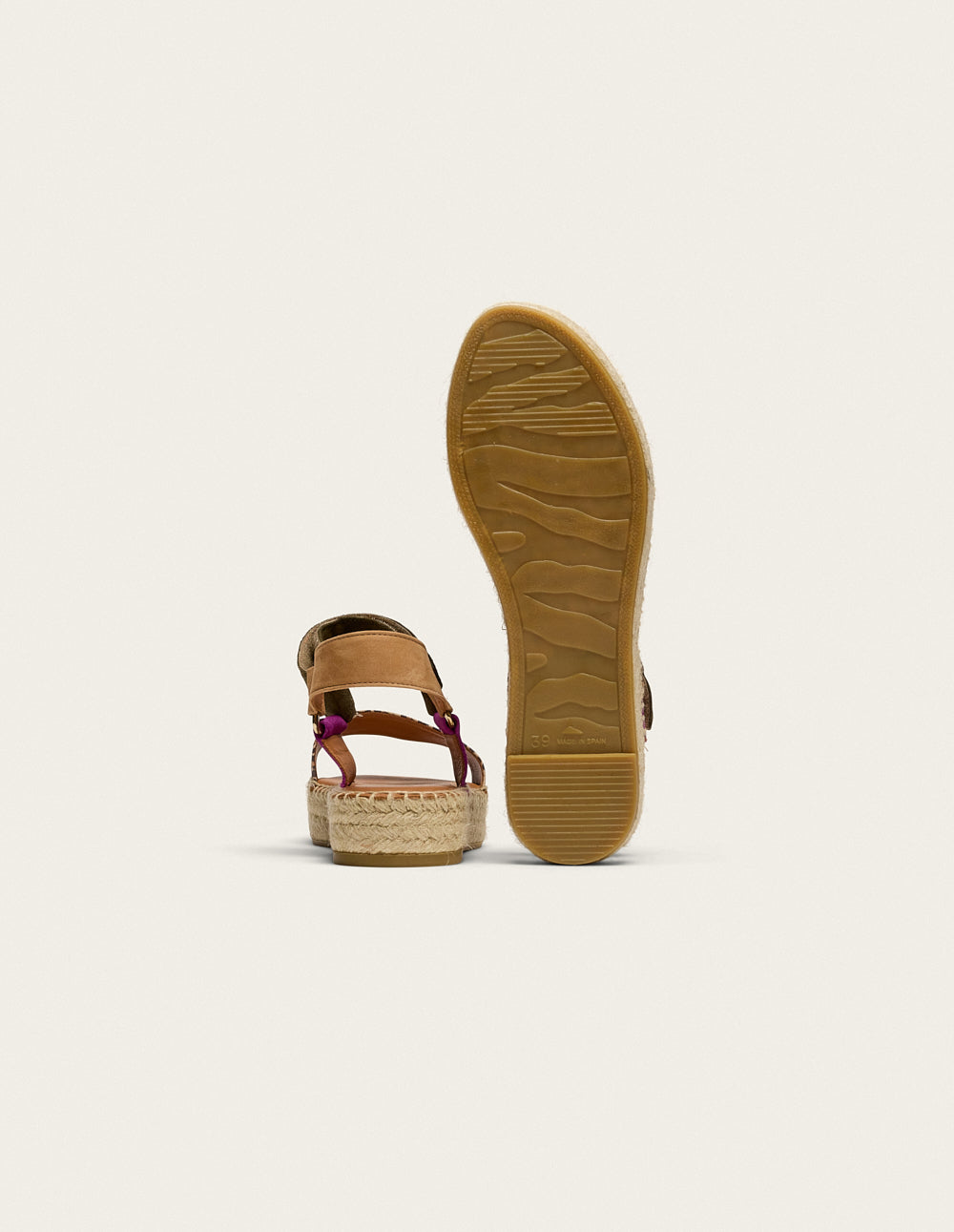 Espadrilles Flore - Suède Magenta Kaki Beige
