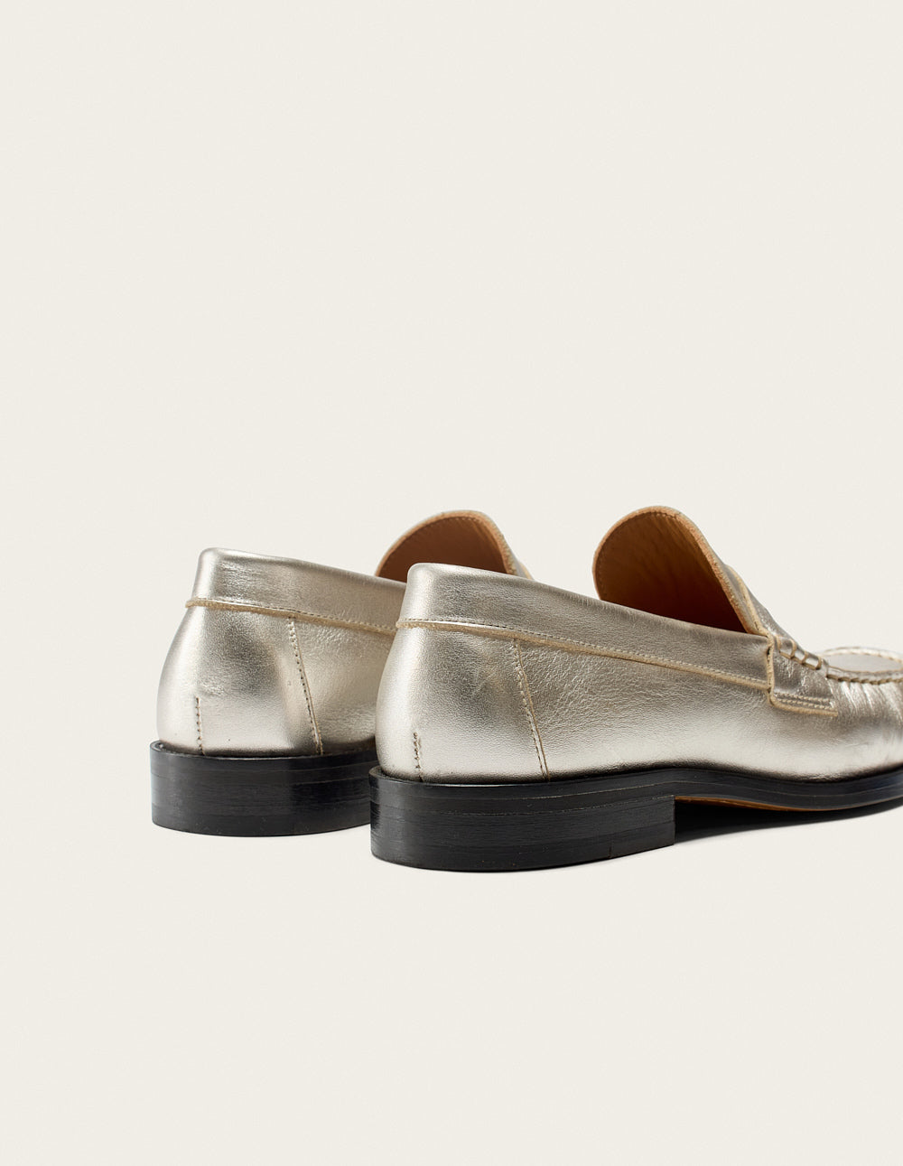 Mocassins Halley - Cuir Plissé Argenté