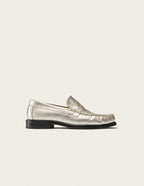 Mocassins Halley - Cuir Plissé Argenté