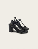 Sandales À Talons Joy - Cuir Noir - Femme