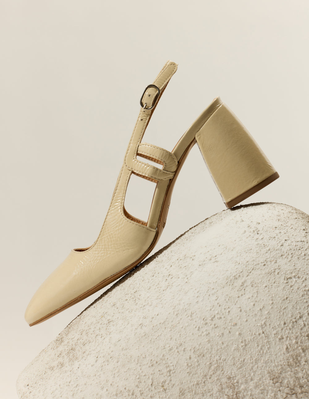 Escarpins Marcie - Cuir Plissé Écru