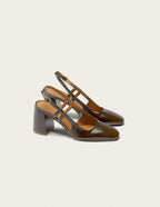 Escarpins Marcie - Cuir Plissé Kaki - Femme
