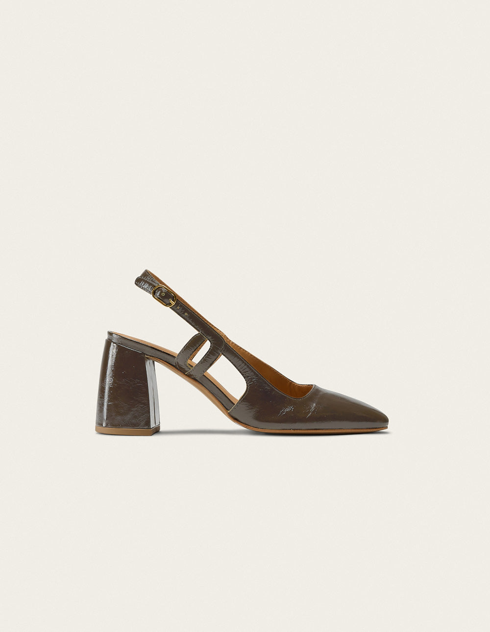 Escarpins Marcie - Cuir Plissé Kaki - Femme