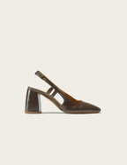 Escarpins Marcie - Cuir Plissé Kaki - Femme