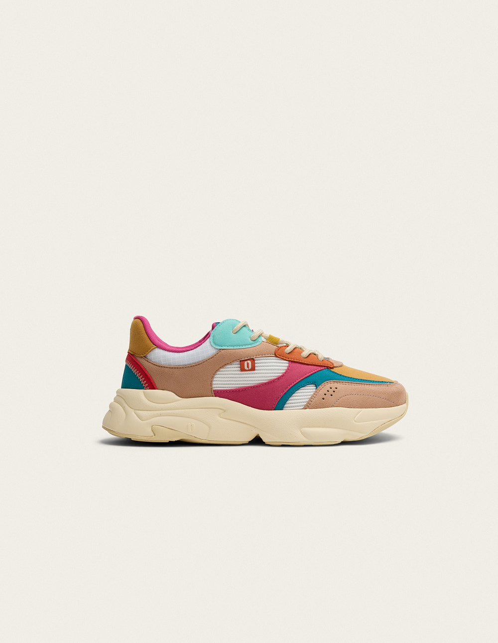 Baskets Basses Nathanaelle - Saumon Turquoise Moutarde