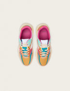 Baskets Basses Nathanaelle - Saumon Turquoise Moutarde