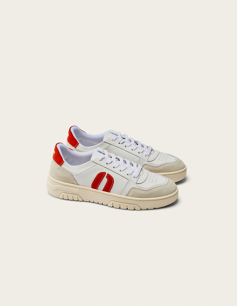 Baskets Basses Nora - Blanc Orange - Femme