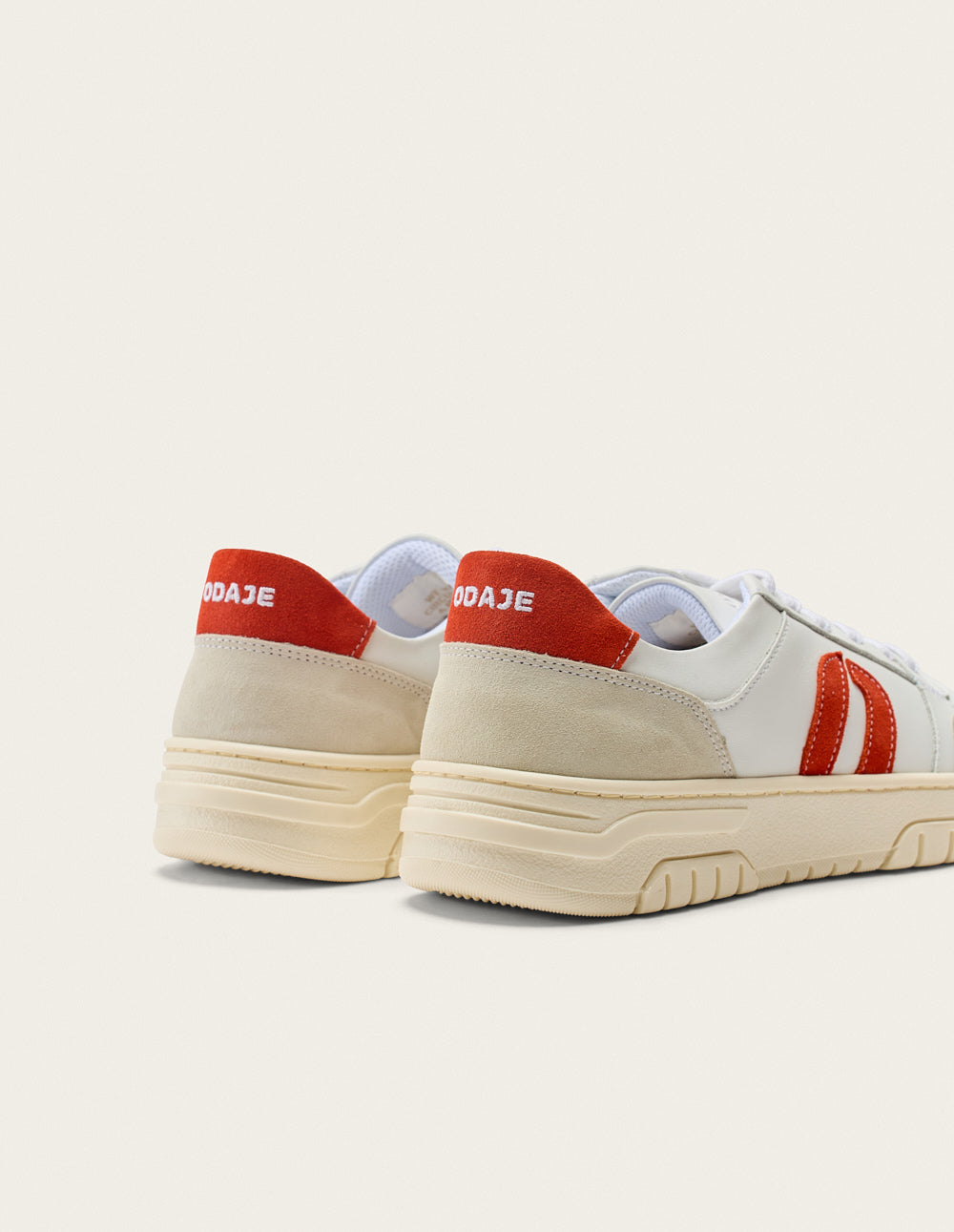 Baskets Basses Nora - Blanc Orange - Femme