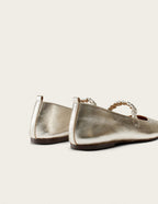 Ballerines Serra - Cuir Plissé Argenté