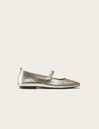 Ballerines Serra - Cuir Plissé Argenté