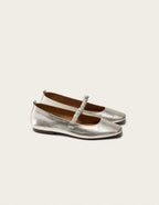 Ballerines Serra - Cuir Plissé Argenté