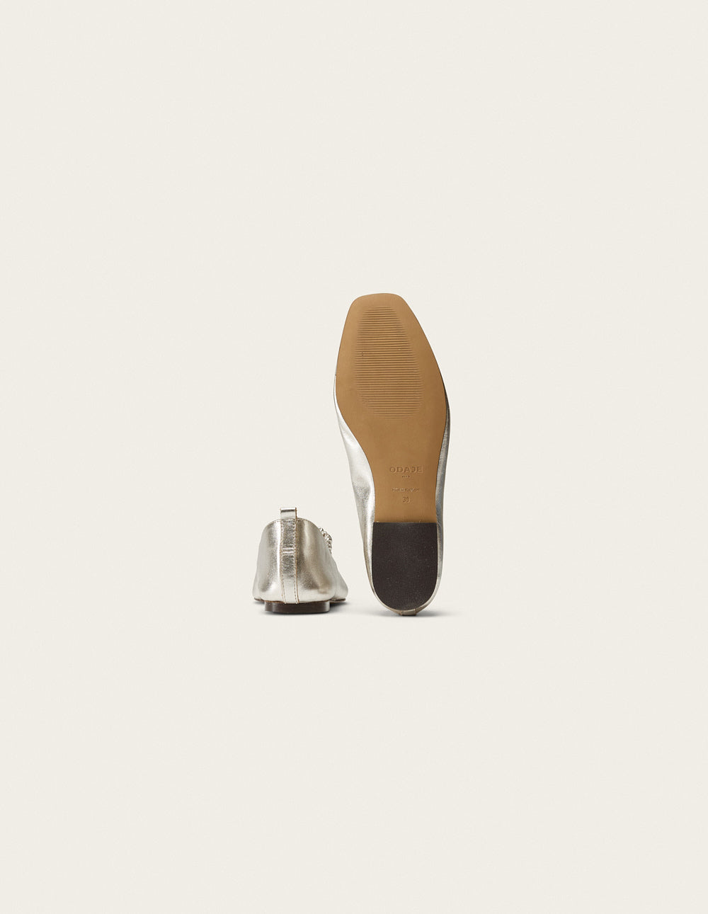 Ballerines Serra - Cuir Plissé Argenté