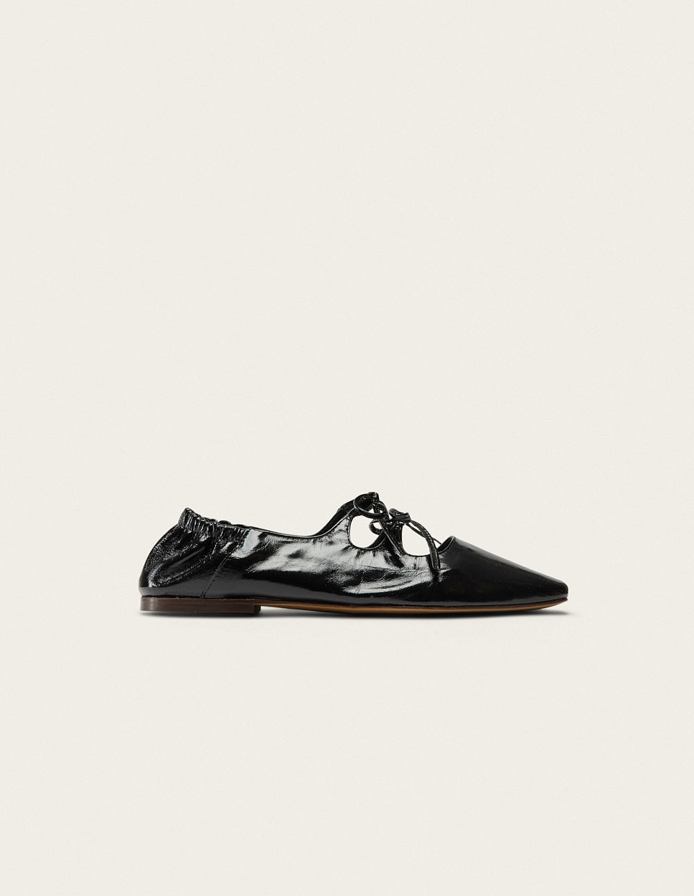 Ballerines Tula - Cuir Plissé Noir