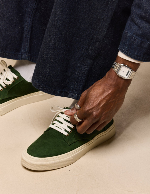 Baskets Basses Alexandre - Suède Vert - Homme