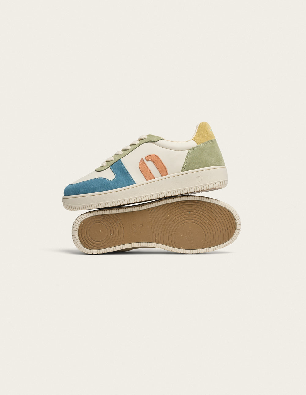 Baskets Basses Matthieu - Bleu Ciel Écru Kaki