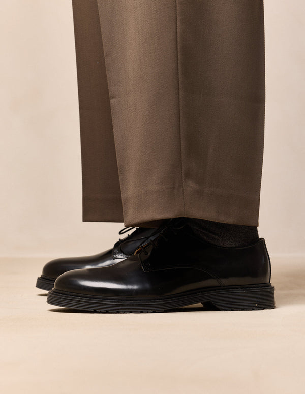 Derbies Olivier - Cuir Box Noir - Homme
