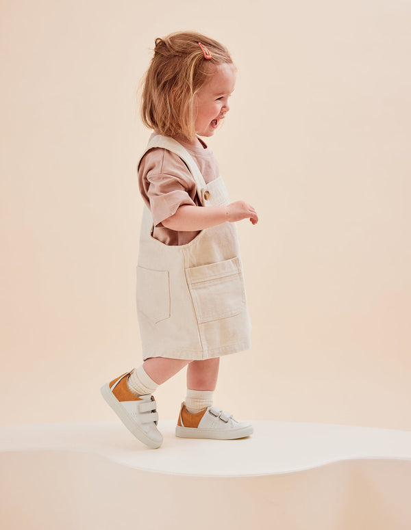 Baskets Enfants René Junior - Blanc Moutarde - Enfant