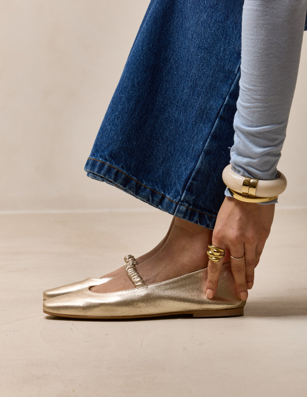 Ballerines Serra - Cuir doré