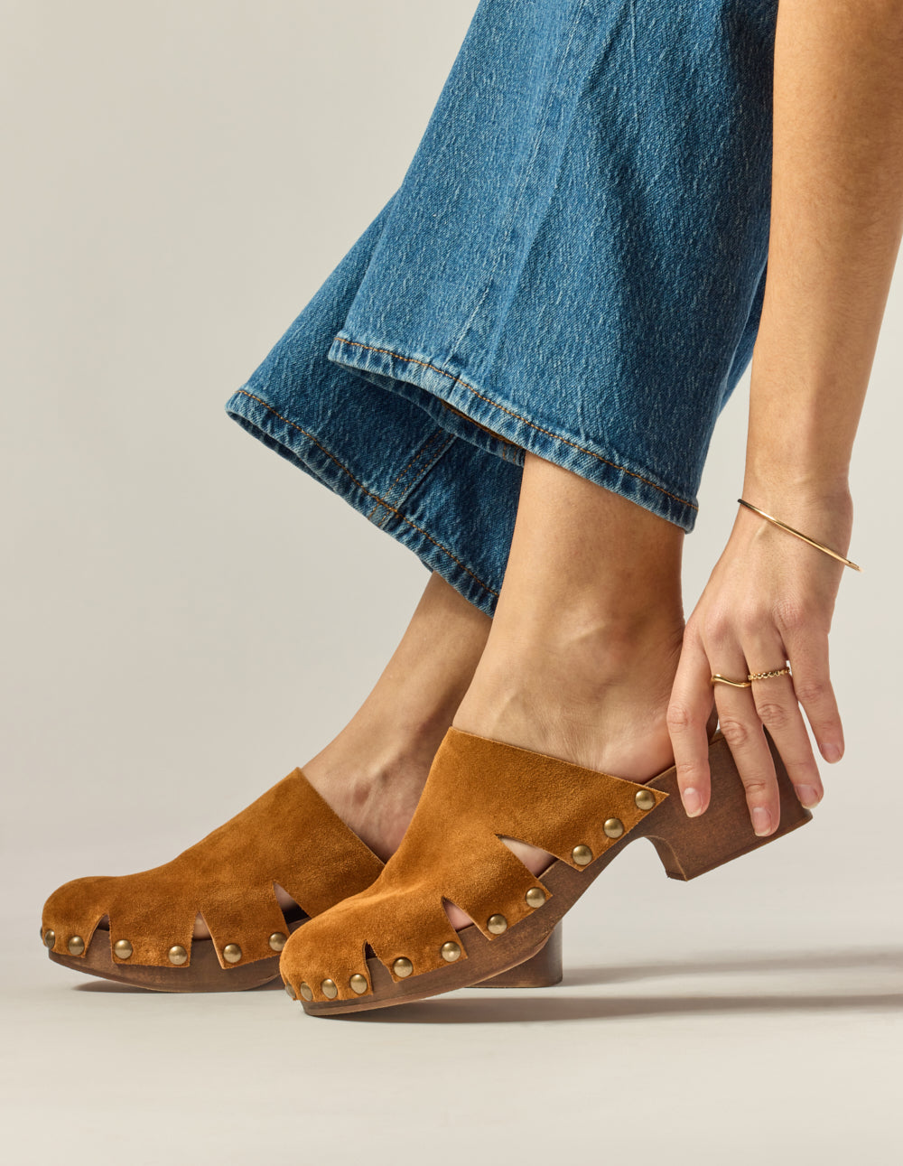 Mules Yura - Suède Ambre