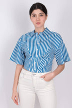 Chemise Seam Detail - Jet Stream Multi