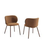 Serena - Chaises - Tissu Chenille - Marron Et Pieds Métal Marron