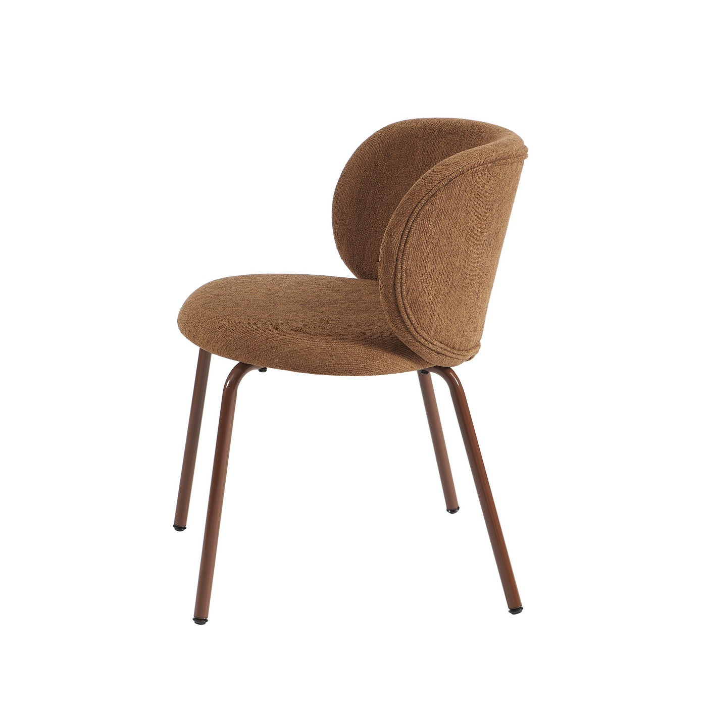 Serena - Chaises - Tissu Chenille - Marron Et Pieds Métal Marron
