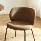 Serena - Chaises - Tissu Chenille - Marron Et Pieds Métal Marron