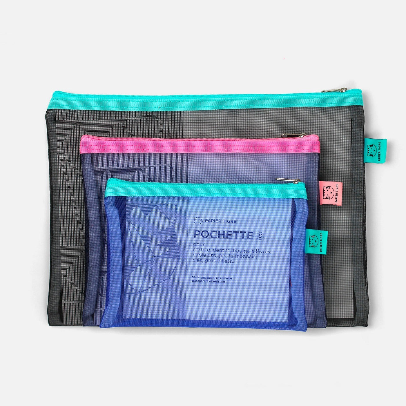 Set De Pochettes Mesh (S, M Et L) - Noir