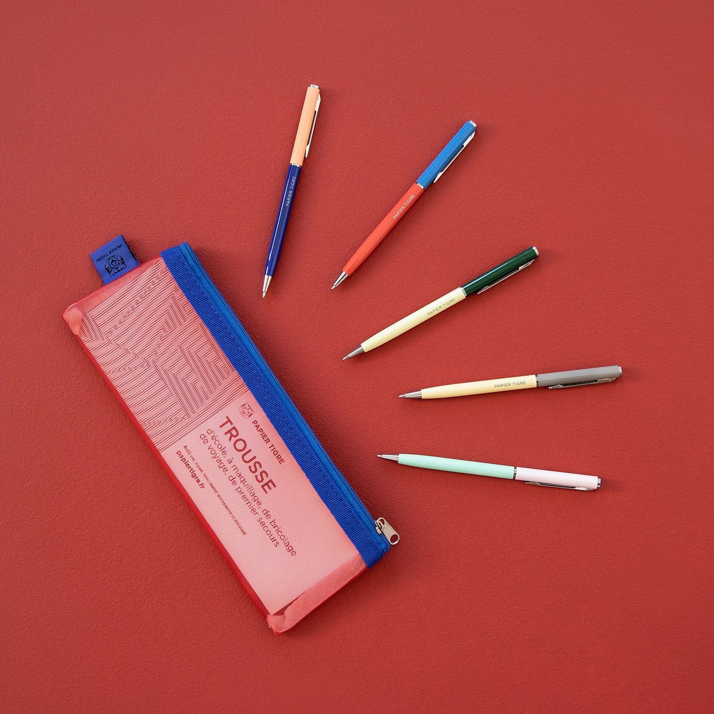 Trousse Et Les 5 Stylos - Rouge