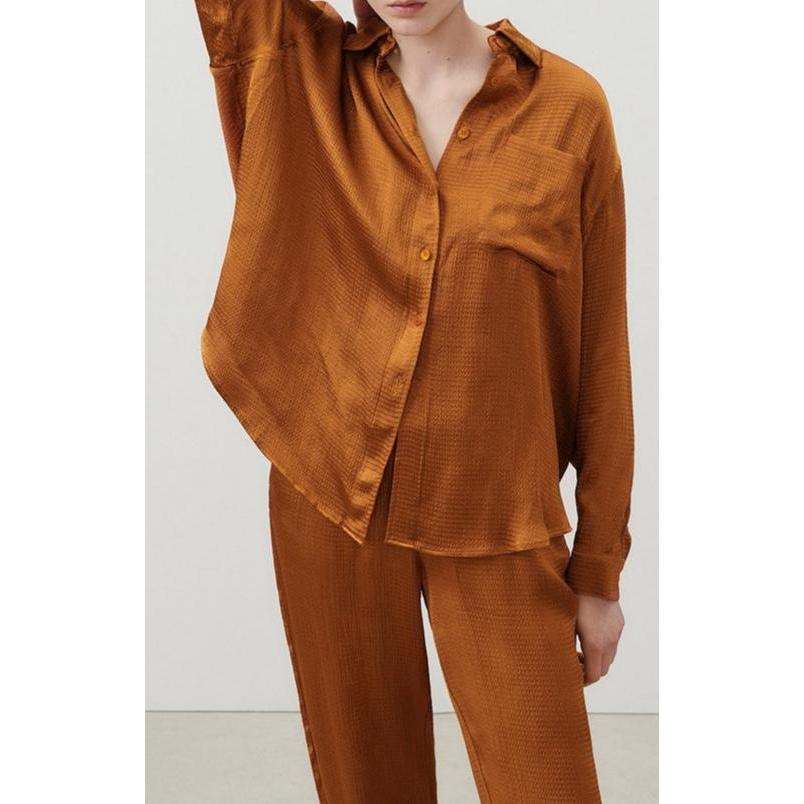 Chemise ML Col Boutonne - Cannelle - Femme