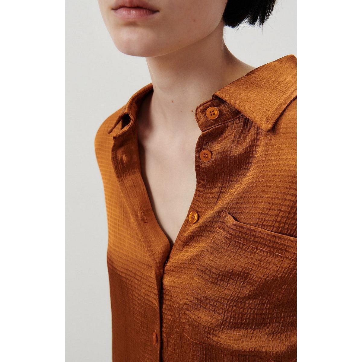 Chemise ML Col Boutonne - Cannelle - Femme