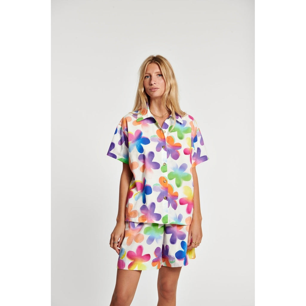 Chemise Flower Print Short Sleeve
