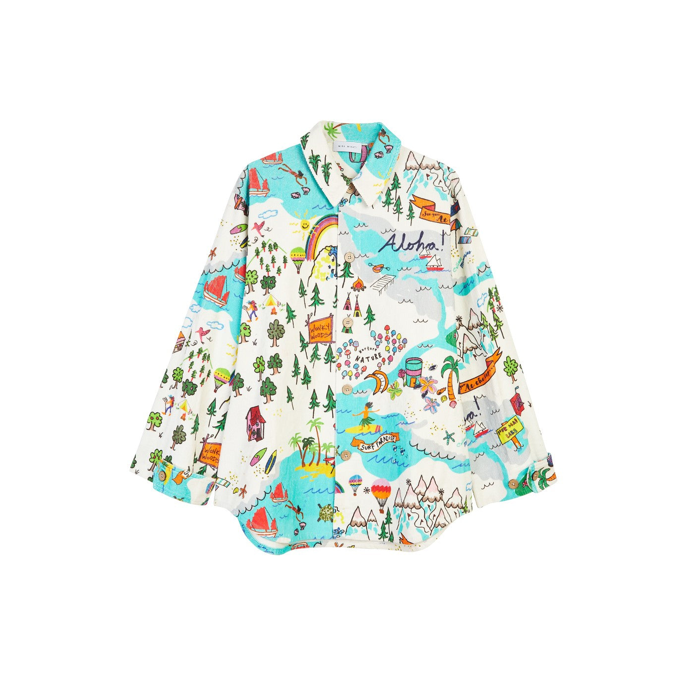 Chemise Printed Corduroy Long Sleeve