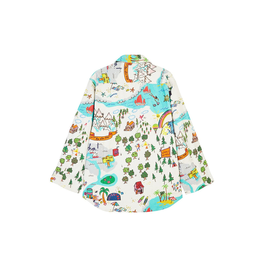 Chemise Printed Corduroy Long Sleeve