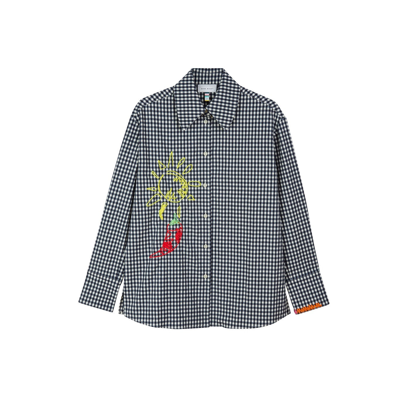 Chemise Embroidered Cotton-Blend Gingham